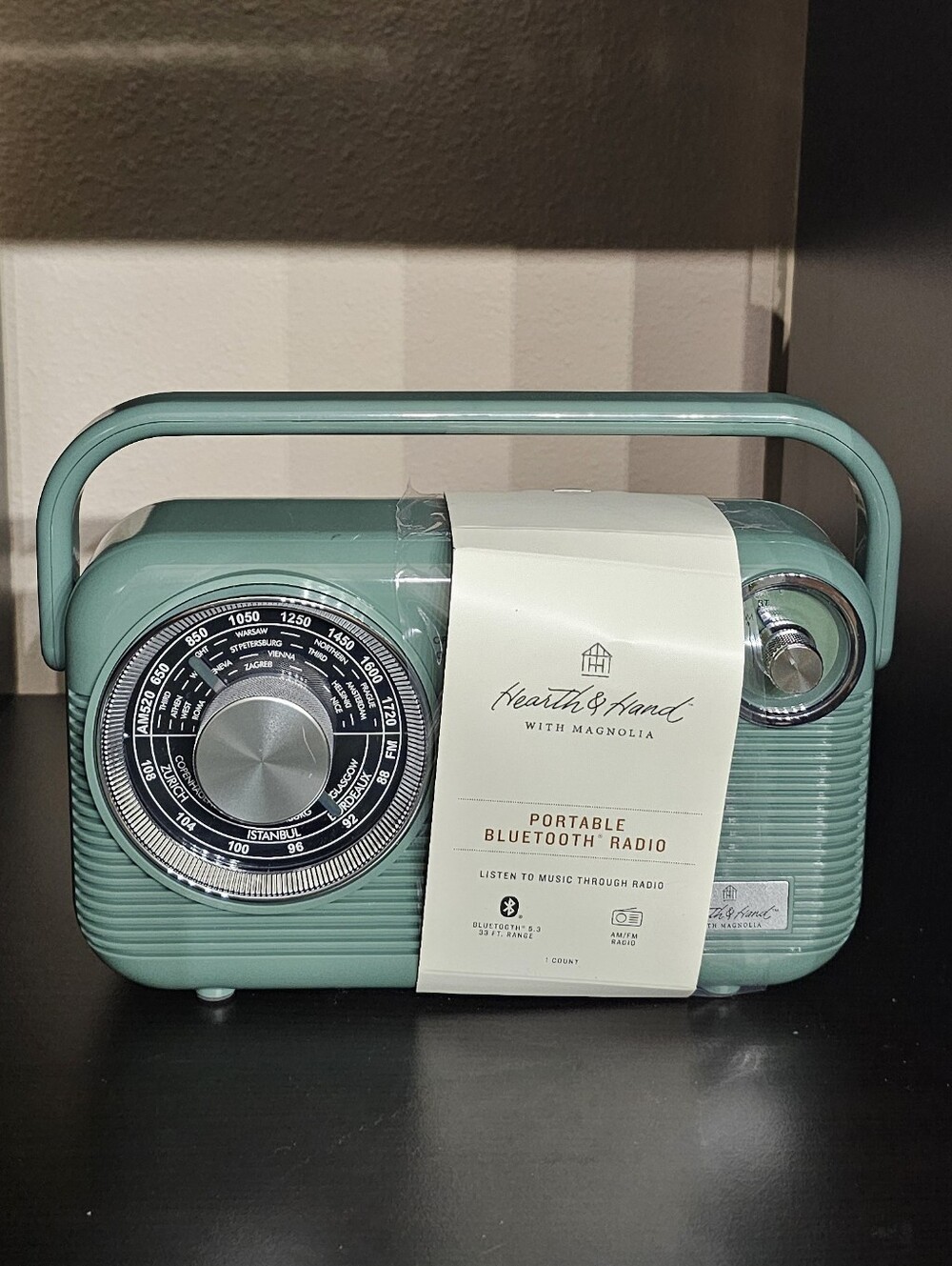 Heath & Hand With Magnolia Portable Bluetooth Radio, NWT